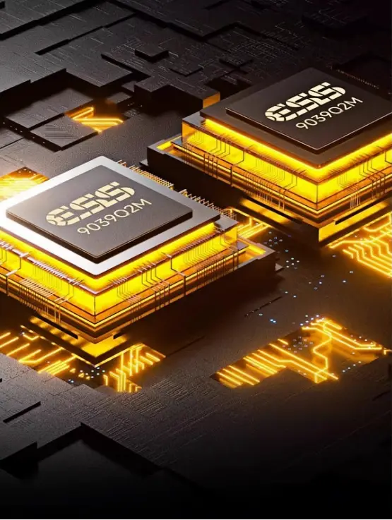 HiFiMuse Q7 dual ESS9039Q2M DAC chips for high-resolution audio decoding.