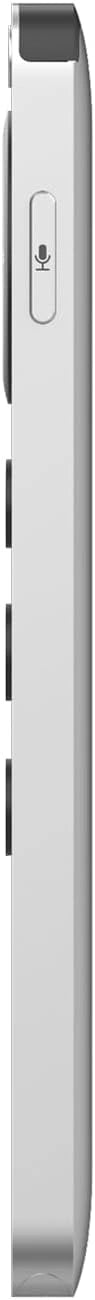 side view, white, with voice control button