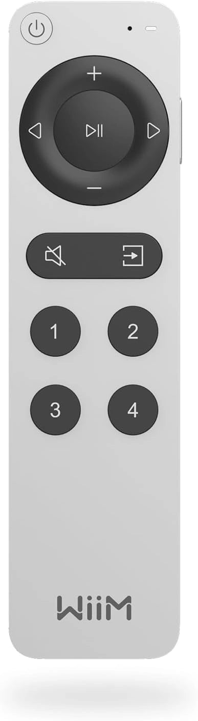 white, intuitive button layout, controls music playback