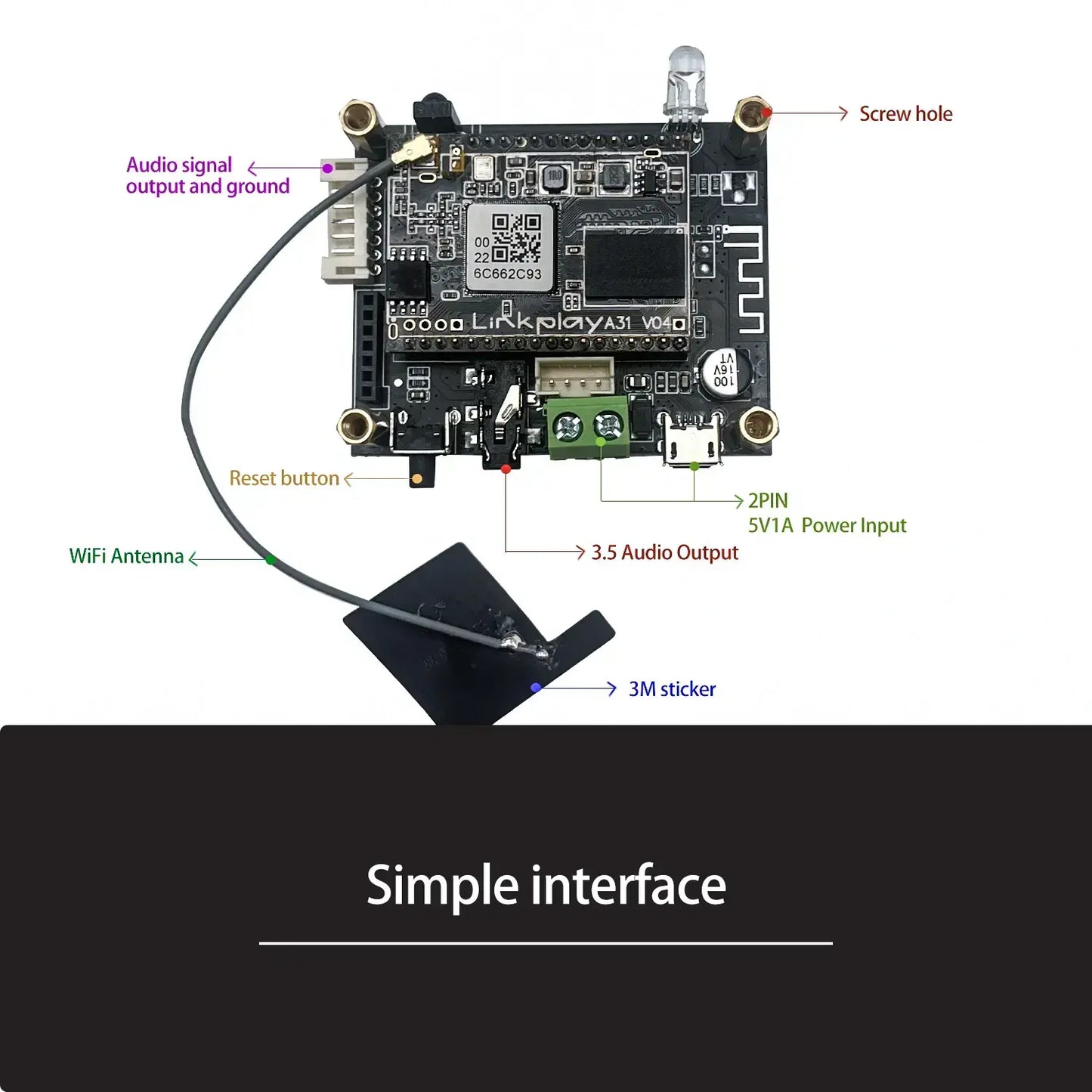 Receptor Bluetooth sem fio Wi-Fi HiFiMuse D10 DIY