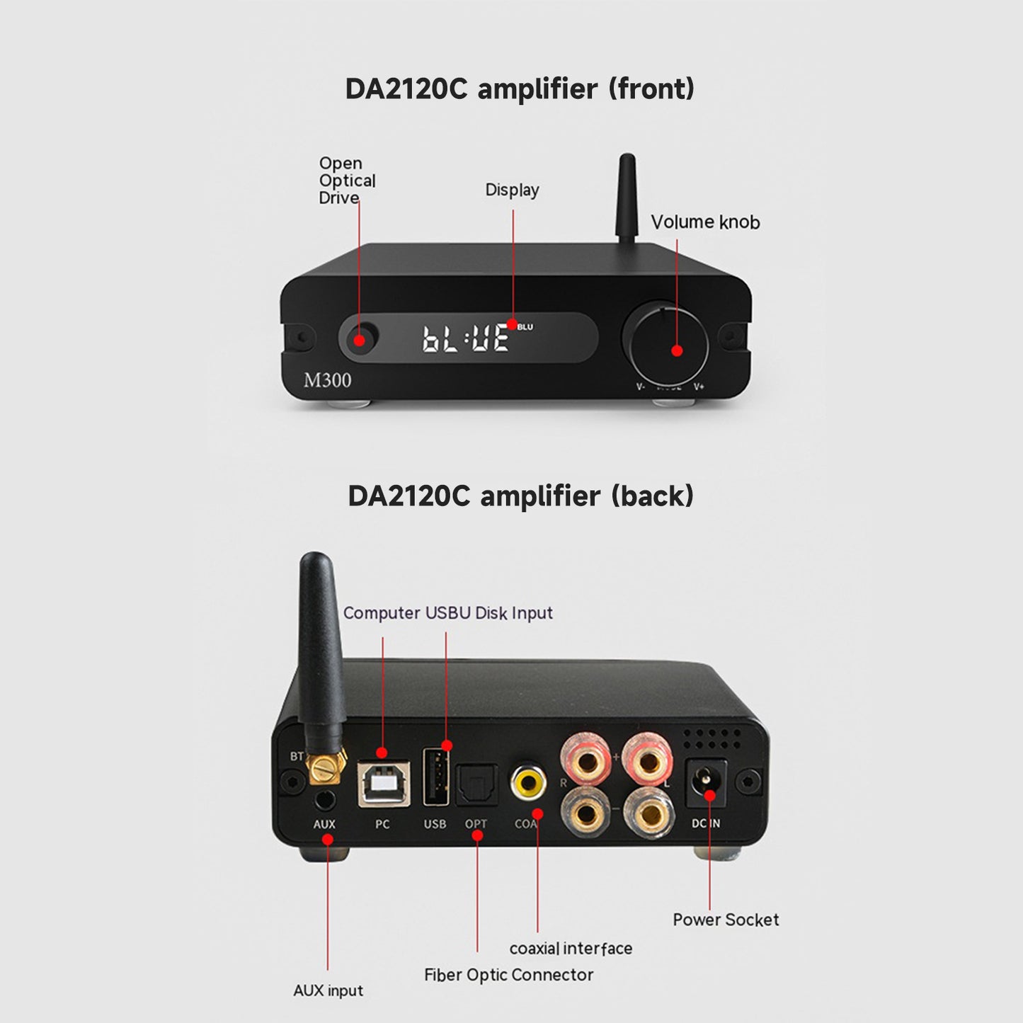 HiFiMuse B5 Bluetooth 5.0 Transmitter and Receiver, Power 150W*2, Decoding Chip ESS9018K2M