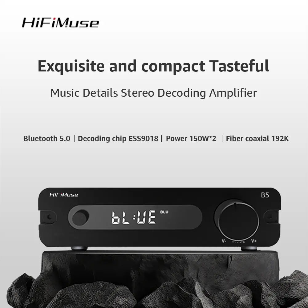 Передатчик и приемник HiFiMuse B5 Bluetooth 5.0, мощность 150 Вт*2, декодирующий чип ESS9018K2M