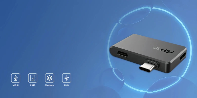 Aiffro P30 portable Type-C SSD drive with aluminum casing, supports high-speed data transfer, PD power input, and microphone input, lightweight and compact design.
