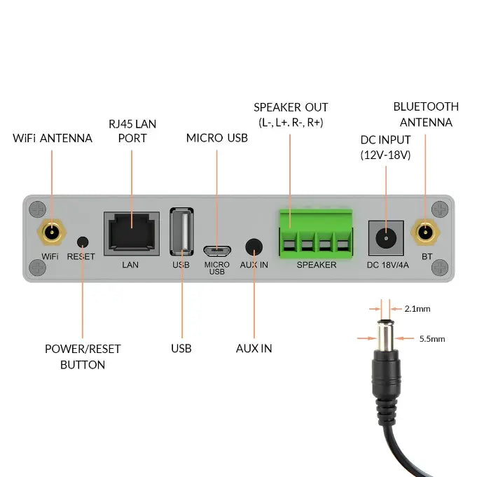 Arylic A30+ 30W x 2 Mini Amplificador Estéreo WiFi