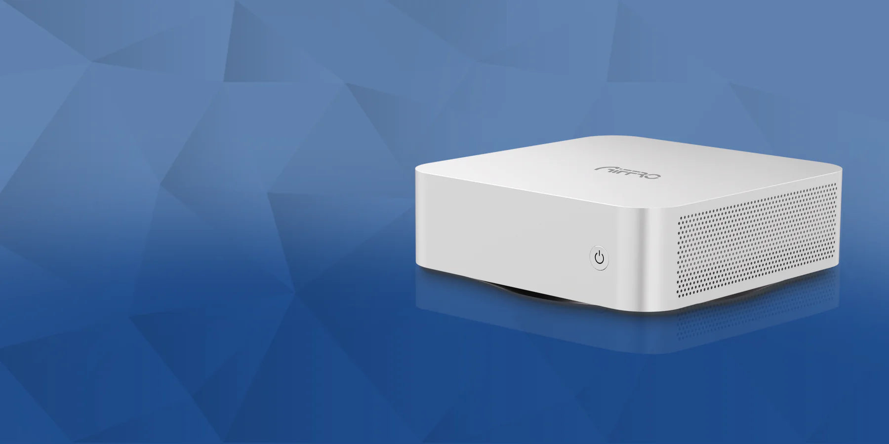 Aiffro K100 all-flash NAS network storage server, sleek white design, supports high-speed data storage and cloud backup for home and business use.