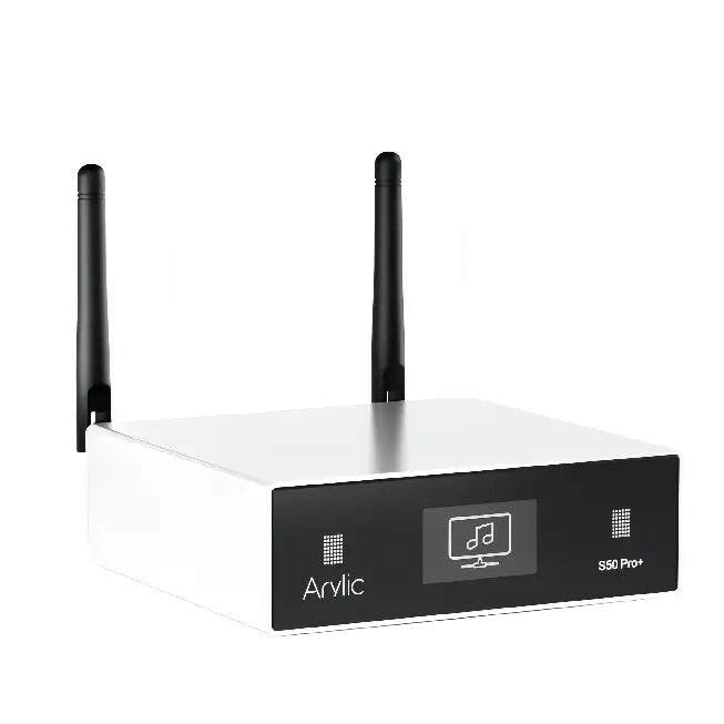 Arylic S50 Pro+ wireless preamplifier music streamer, supports multiroom audio and Hi-Fi music playback.