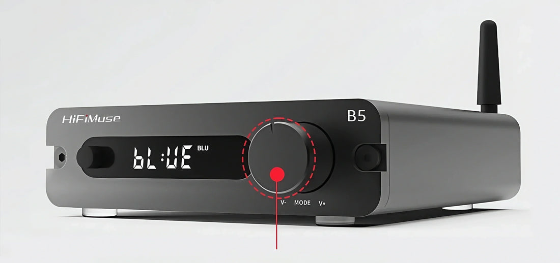 HiFiMuse B5 Bluetooth 5.0 Transmitter & Receiver — 150W x2 Power, ESS9018K2M Chip, and True Wireless HiFi Sound