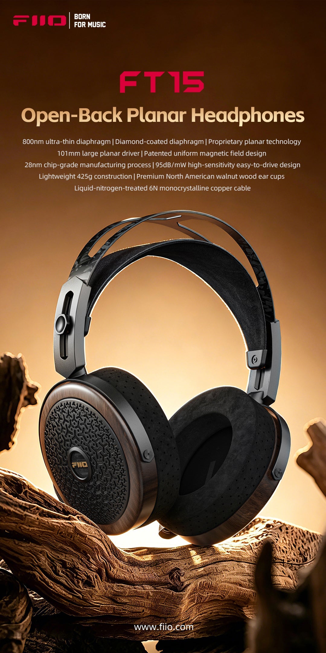 FiiO FT15 planar headphones official launch image