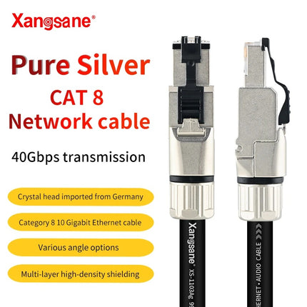 Pure Silver Cat 8 Ethernet Cable | HiFi RJ45