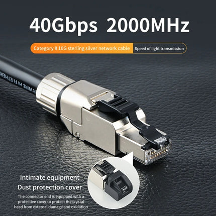 Pure Silver Cat 8 Ethernet Cable | HiFi RJ45