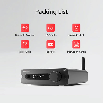 HiFiMuse B5 Bluetooth 5.0 Transmitter and Receiver, Power 150W*2