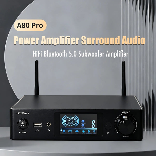 HiFiMuse A80 Pro – Hi-Fi Stereo Amplifier with Bluetooth & 24-bit Audio
