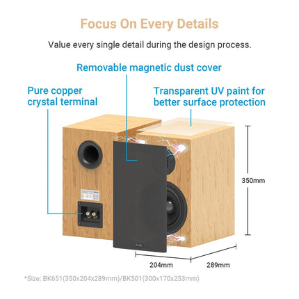 Arylic BK501 / 651 – 2-Way Bookshelf Speakers with AMT Tweeter