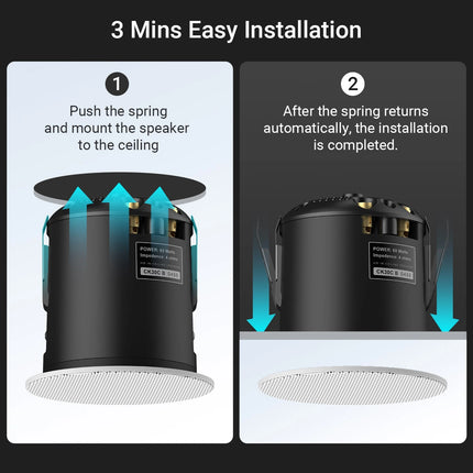 Arylic CK30C – 3″ 60W Coaxial HD In-Ceiling Speaker (IP66 Rated)