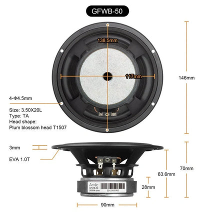Arylic Midbass Speakers – High-Performance 4-6.5" Woofers for Rich Sound