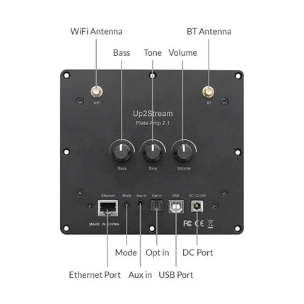 Arylic Up2Stream Plate Amp 2.1 – Wireless 2.1-Channel Class-D Streaming Amplifier