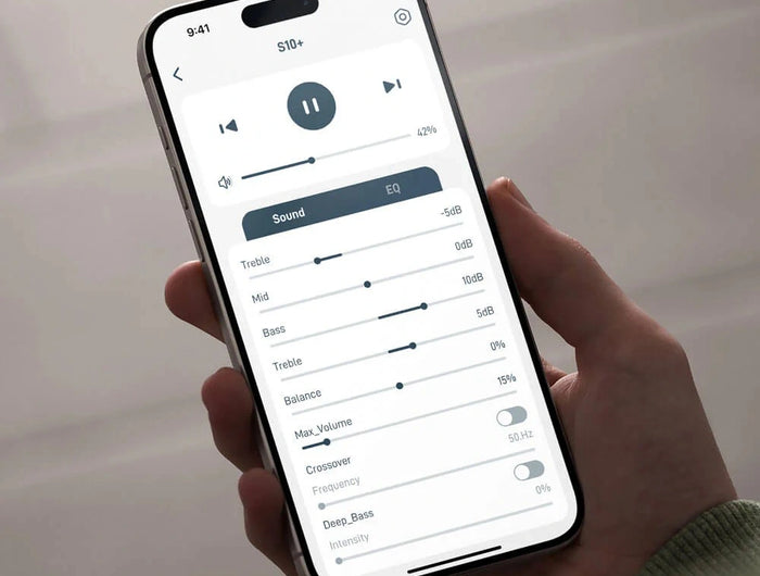 <h2>10 band EQ</h2><p>Use <strong>GO CONTROL APP</strong> for 10 band advanced EQ control, and custom as you like. Apply on all your audio sources.</p>