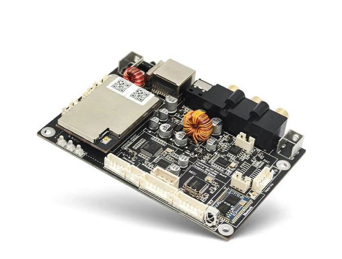 <h2>Plug and Play</h2><ul><li>With the ready-to-use interfaces, streaming music is as simple as plugging in the power and connecting to a passive speaker. Unlike other audio boards, there's no need for soldering of pins before you can get started.</li><li>This makes it incredibly easy and user-friendly for anyone to use.</li></ul>
