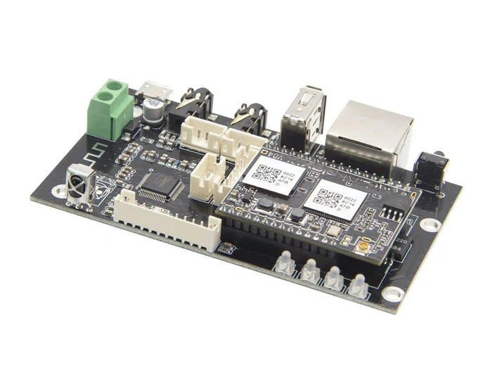 <h2>Plug and Play</h2><ul><li>With the ready-to-use interfaces, streaming music is as simple as plugging in the power and connecting to a passive speaker. Unlike other audio boards, there's no need for soldering of pins before you can get started.</li><li>This makes it incredibly easy and user-friendly for anyone to use.</li></ul>