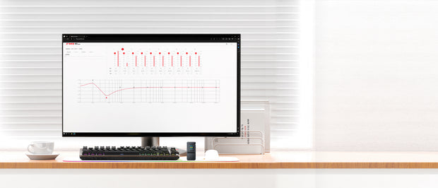 Banner image for: <h2>Sound tuning.<br/>completely in your hands</h2><h2>10-band high-precision<br/>lossless PEQ</h2>