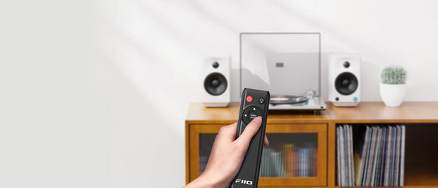 Banner image for: <h1>Included custom infrared remote control</h1><h1>Control your music, With greater ease<br/><br/></h1>