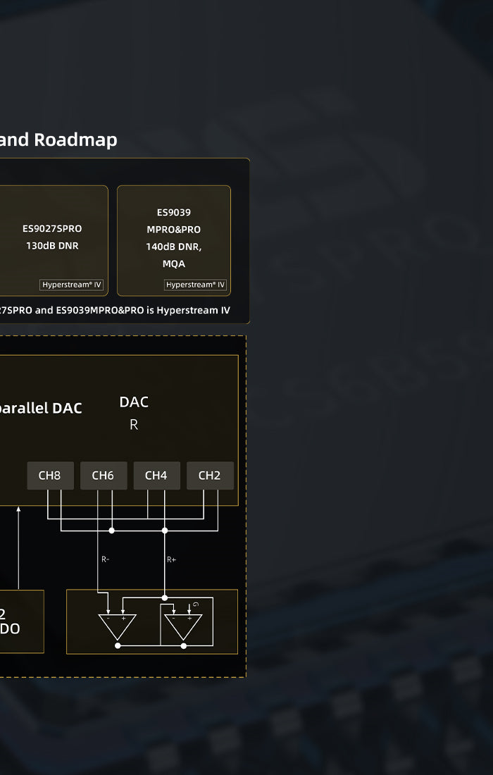 <h2><strong>Desktop-grade DAC</strong></h2><h2><strong>ESS SABRE PRO</strong></h2><h2><strong>Flagship ES9027SPRO</strong></h2>