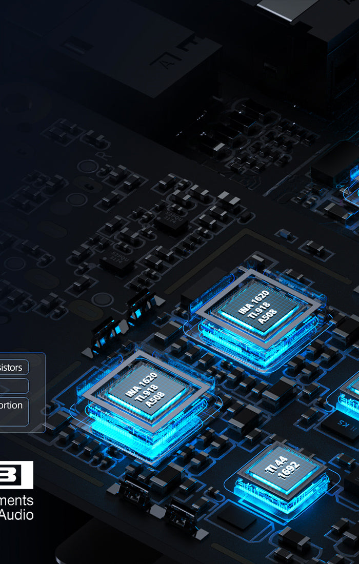 <h2><strong>6 high-end TI op-amps</strong></h2><h2><strong>Powerful and stable output</strong></h2><h2><strong>with high efficiency</strong></h2><h1></h1>