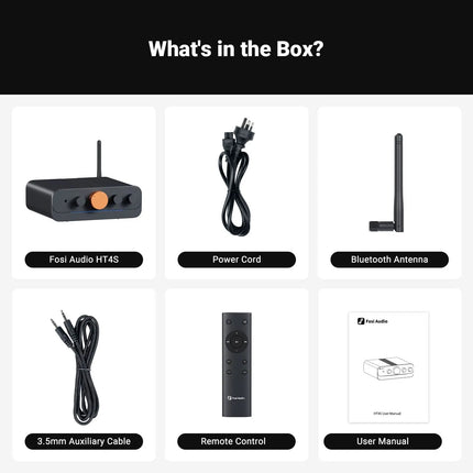 Fosi Audio HT4S – 5-Channel Class-D Bluetooth Amplifier (30W×5)