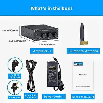 Fosi Audio BT20A – 100W ×2 Class-D Bluetooth Stereo Amplifier