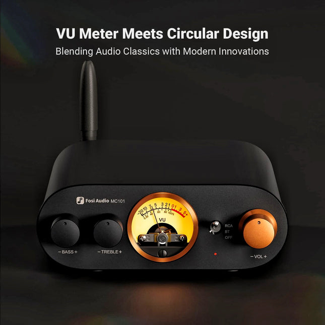 Fosi Audio MC101 – Bluetooth 5.3 Class-D Stereo Amplifier with VU Meter