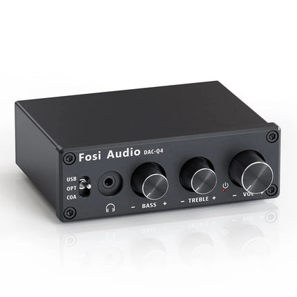 Fosi Audio Q4 – Compact DAC & Headphone Amplifier with USB / Optical / Coax