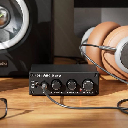 Fosi Audio Q4 – Compact DAC & Headphone Amplifier with USB / Optical / Coax