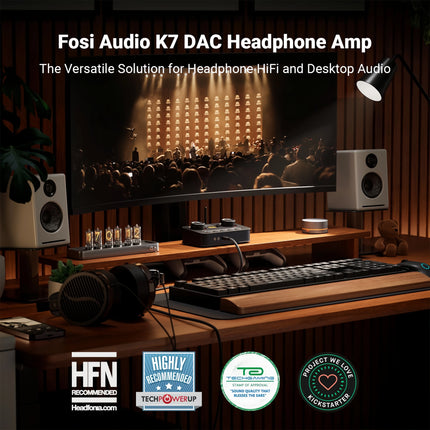 Fosi Audio K7 – Hi-Res DAC & Headphone Amplifier with Mic Input