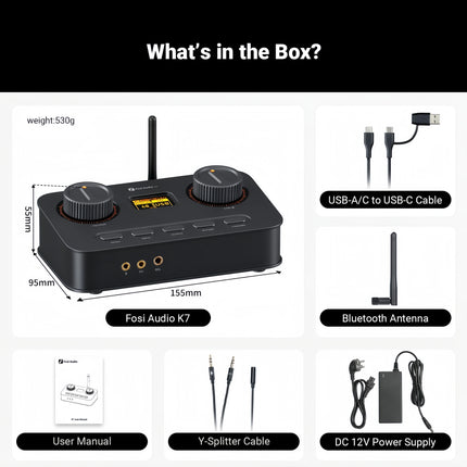 Fosi Audio K7 – Hi-Res DAC & Headphone Amplifier with Mic Input