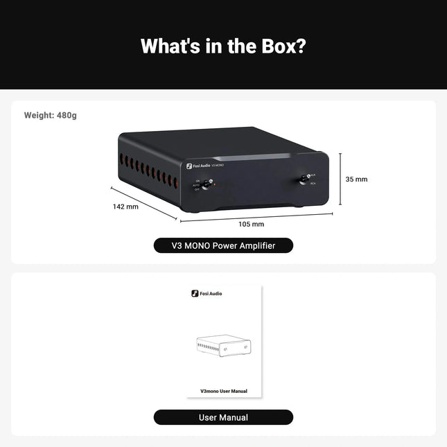Fosi Audio V3 – Compact Class-D Stereo Amplifier with 300W×2 Output