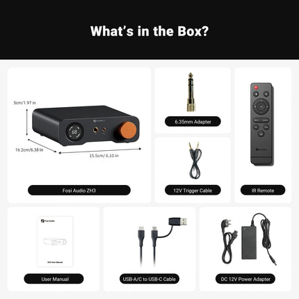 Fosi Audio ZH3 – All-in-One Desktop DAC / Headphone Amp / Preamp