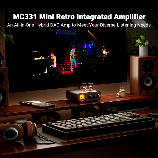 Fosi Audio MC331 – Hybrid Tube Integrated Amplifier & DAC with VU Meter