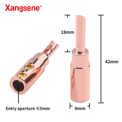 Xangsane XS-T6 Pure Copper Solderless Banana Plugs – 8 Pack