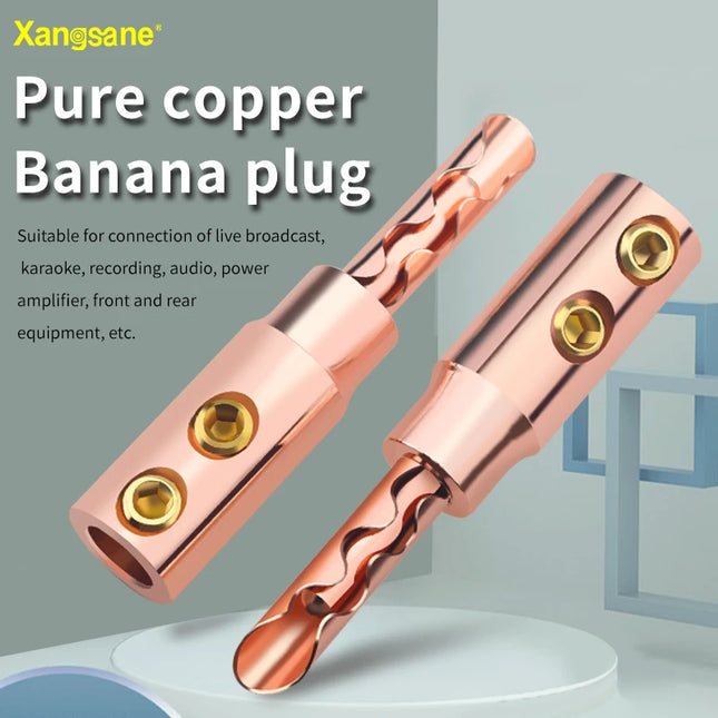 Xangsane XS-T6 Pure Copper Solderless Banana Plugs – 8 Pack