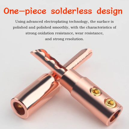 Xangsane XS-T6 Pure Copper Solderless Banana Plugs – 8 Pack