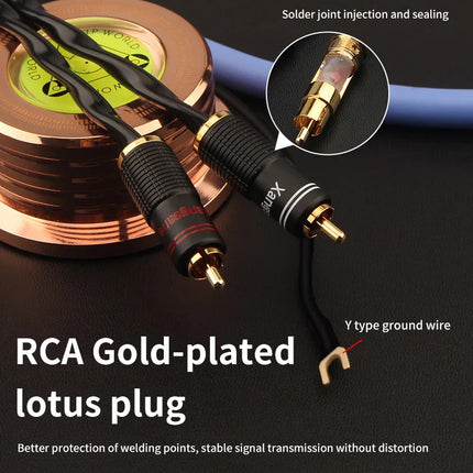 OCC Shielded Phono RCA Cable Turntable HiFi - Xangsane XS-3a