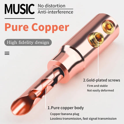 Xangsane XS-T6 Pure Copper Solderless Banana Plugs – 8 Pack