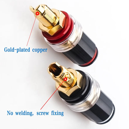 Pure Copper Banana Binding Post Sockets – Gold/Rhodium