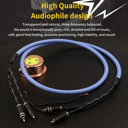 OCC Shielded Phono RCA Cable Turntable HiFi - Xangsane XS-3a