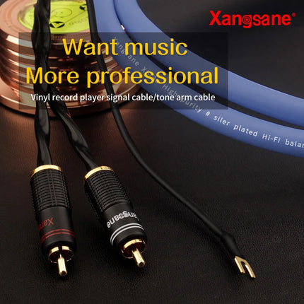 OCC Shielded Phono RCA Cable Turntable HiFi - Xangsane XS-3a
