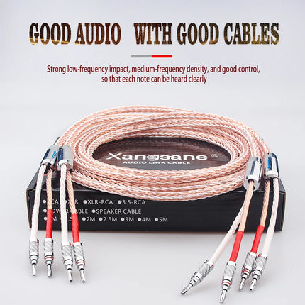 8TC OCC Speaker Cable HiFi Banana Spade - Xangsane
