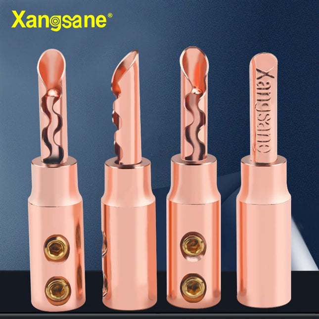 Xangsane XS-T6 Pure Copper Solderless Banana Plugs – 8 Pack