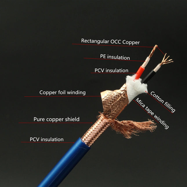 OFC HiFi RCA Audio Cable Interconnect - Xangsane SP-8001Cu 1m-5m