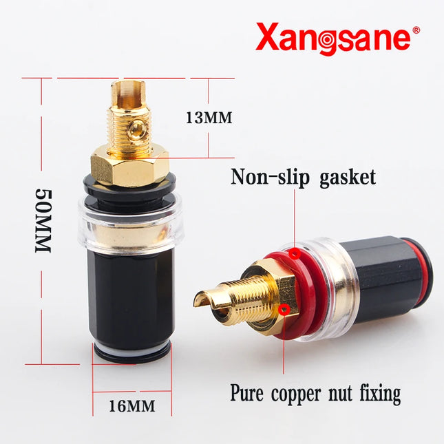 Pure Copper Banana Binding Post Sockets – Gold/Rhodium