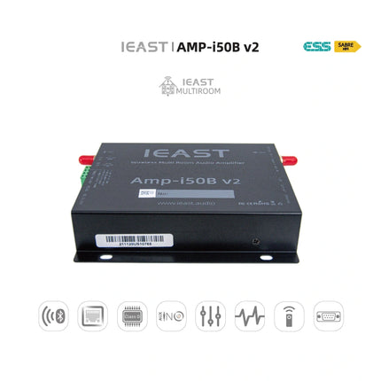 IEAST AMP-i50Bv2 2x50W 4Ω Wall-Mount Multi-Room Wireless Stereo Amplifier
